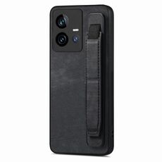 Per vivo iQOO 11 5G Retro Custodia per telefono con retro in pelle con supporto per cinturino (nero)