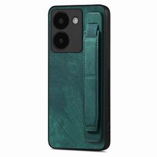 Custodia per telefono posteriore in pelle con supporto per cinturino retrò per vivo Y52T (verde)