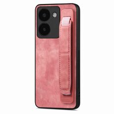 Custodia per telefono posteriore in pelle con supporto per cinturino retrò per vivo Y52T (rosa)