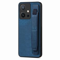 Per vivo Y75 5G Retro Custodia per cellulare con retro in pelle con supporto per cinturino (blu)