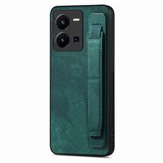 Custodia per telefono posteriore in pelle con supporto per cinturino retrò per vivo Y35 4G (verde)