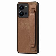 Per vivo Y35 4G Custodia per telefono retro in pelle con supporto per cinturino retrò (marrone)