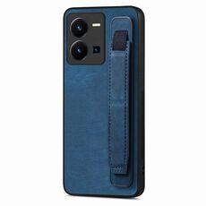 Per vivo Y35 4G Retro Custodia per cellulare con retro in pelle con supporto per cinturino (blu)