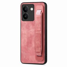 Per vivo S17 / S17 Pro / V29 Custodia retro in pelle con supporto per cinturino retrò (rosa)