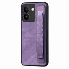 Custodia per telefono posteriore in pelle con supporto per cinturino retrò per vivo S17 / S17 Pro / V29 (viola)