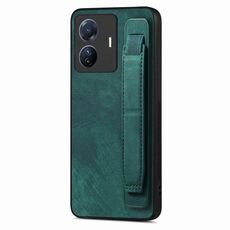Custodia per telefono posteriore in pelle con supporto per cinturino retrò per vivo S16e / V27e (verde)