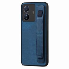 Custodia per telefono posteriore in pelle con supporto per cinturino retrò per vivo S16e / V27e (blu)