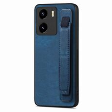 Per vivo Y15s / Y10 Custodia retro in pelle con supporto per cinturino retrò (blu)