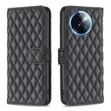 Per vivo Y200i 5G / Y38 5G Diamond Lattice Portafoglio Flip Custodia in pelle per telefono (Nero)