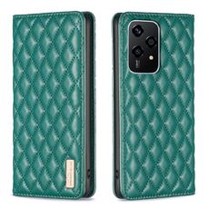 Per Honor 200 Lite Custodia magnetica in pelle con reticolo di diamanti (verde)