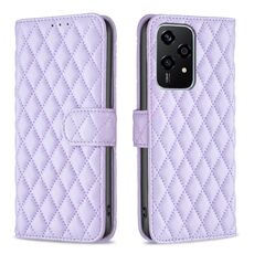 Per Honor 200 Lite Diamond Lattice Portafoglio Flip Custodia in pelle per telefono (Viola)