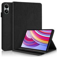 Per Xiaomi Redmi Pad Pro 12.1 Custodia per tablet in pelle goffrata serie Tree Life (nera)