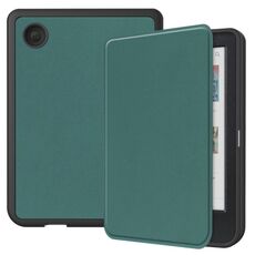 Per KOBO Clara Colore / BW Tinta unita Voltaggio Caster Custodia in pelle TPU Smart Tablet (Verde scuro)