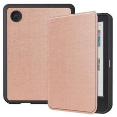 Per KOBO Clara Colore / BW Tinta unita Voltaggio Caster Custodia in pelle TPU Smart Tablet (Oro rosa)