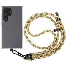 Cordino a tracolla in nylon con catena da collo regolabile anti-smarrimento per telefono da 8 mm, lunghezza regolabile: circa 75-135 cm (giallo verde chiaro)