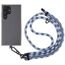 Cordino a tracolla in nylon con catena regolabile anti-smarrimento per telefono da 8 mm, lunghezza regolabile: circa 75-135 cm (blu viola)