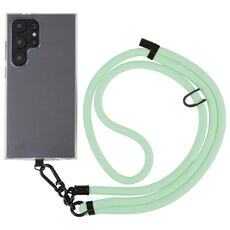 Cordino a tracolla in nylon con catena da collo regolabile in tinta unita da 8 mm, lunghezza regolabile: circa 75-135 cm (verde menta)