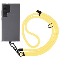 Cordino a tracolla in nylon con catena anti-smarrimento per telefono regolabile in tinta unita da 8 mm (giallo)