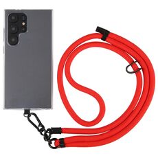 Cordino a tracolla in nylon con catena da collo regolabile in tinta unita da 10 mm (rosso)