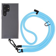 Cordino a tracolla in nylon con catena anti-smarrimento per telefono regolabile in tinta unita da 10 mm (blu cielo)