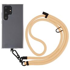 Cordino a tracolla in nylon con catena anti-smarrimento per telefono regolabile in tinta unita da 10 mm, lunghezza regolabile: circa 75-135 cm(Kaki)