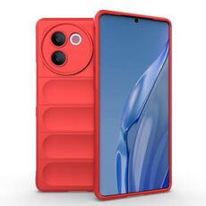 Per vivo V30e 5G Global Magic Shield TPU + custodia per telefono in flanella (rossa)