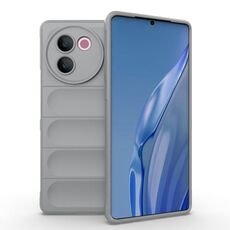 Per vivo V30e 5G Global Magic Shield TPU + custodia per telefono in flanella (grigio)
