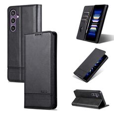 Per Samsung Galaxy S24 5G AZNS custodia magnetica in pelle di vitello con vibrazione (nera)