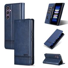 Per Samsung Galaxy S24+ 5G AZNS custodia magnetica in pelle di vitello con vibrazione (blu scuro)