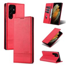 Per Samsung Galaxy S24 Ultra 5G AZNS custodia magnetica in pelle di vitello con vibrazione (rossa)