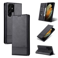 Per Samsung Galaxy S24 Ultra 5G AZNS custodia magnetica in pelle di vitello con vibrazione (nera)