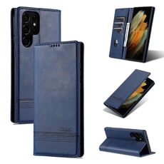 Per Samsung Galaxy S24 Ultra 5G AZNS Custodia magnetica in pelle di vitello con vibrazione (blu scuro)