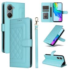 Custodia per cellulare in pelle con reticolo di diamanti per vivo Y03 (verde menta)