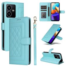 Custodia per cellulare in pelle con reticolo diamantato per vivo Y22s / Y35 (verde menta)