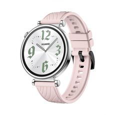 Per Huawei Watch GT 4 cinturino in silicone con fibbia nera struttura da 18 mm (rosa)