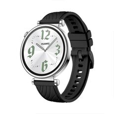 Per Huawei Watch GT 4 cinturino in silicone con fibbia nera struttura da 18 mm (nero)