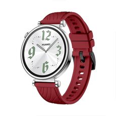 Per Huawei Watch GT 4 cinturino in silicone con fibbia nera struttura da 18 mm (rosso)