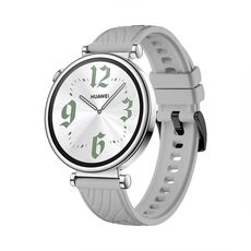 Per Huawei Watch GT 4 cinturino in silicone con fibbia nera struttura da 18 mm (grigio chiaro)