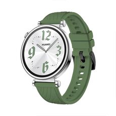 Per Huawei Watch GT 4 Cinturino in silicone con fibbia nera struttura da 18 mm (verde abete rosso)
