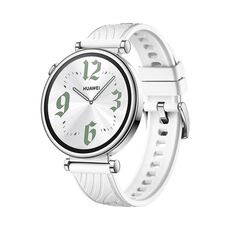 Per Huawei Watch GT 4 Cinturino in silicone con fibbia argentata da 18 mm (bianco)