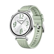 Per Huawei Watch GT 4 Cinturino in silicone con fibbia argentata da 18 mm (verde)
