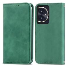 Per Honor 100 Custodia per telefono in pelle con vibrazione magnetica retrò Skin Feel (verde)