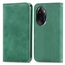 Per Honor 100 Pro Custodia per telefono in pelle con vibrazione magnetica retrò Skin Feel (verde)