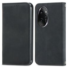 Per Honor 100 Pro Custodia per telefono in pelle con vibrazione magnetica retrò Skin Feel (nera)