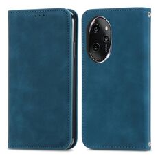 Per Honor 100 Pro Custodia per telefono in pelle con vibrazione magnetica retrò Skin Feel (blu)