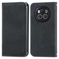 Per Honor Magic6 Custodia per telefono in pelle con vibrazione magnetica retrò Skin Feel (nera)