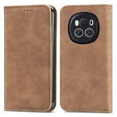 Per Honor Magic6 Custodia per telefono in pelle con vibrazione magnetica retrò Skin Feel (marrone)