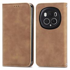 Per Honor Magic6 Pro Custodia per telefono in pelle con vibrazione magnetica retrò Skin Feel (marrone)