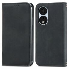 Per Honor X7b Custodia per telefono in pelle con vibrazione magnetica retrò Skin Feel (nera)