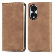 Per Honor X7b Custodia per telefono in pelle con vibrazione magnetica retrò Skin Feel (marrone)